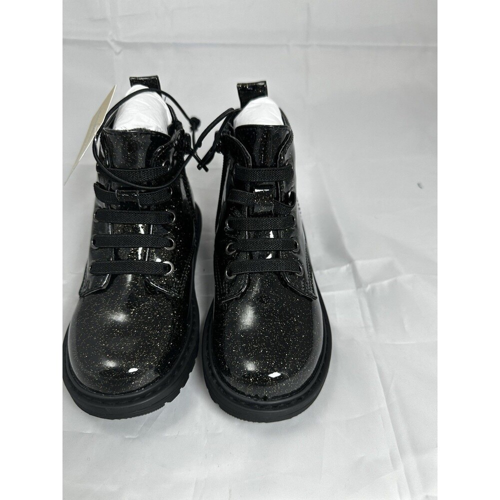 Thereabouts TH Lil Reese Glitter Combat Boots Toddler Girls Black Size 9 NWT